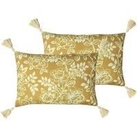 Paoletti Somerton Polyester Filled Cushions Twin Pack Honey