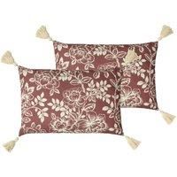 Paoletti Somerton Polyester Filled Cushions Twin Pack Mulberry