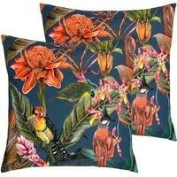 furn. Evans Lichfield Exotics Outdoor Twin Pack Cushion - Multicolour - Square - 43cm x 43cm