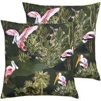 furn. Paoletti Platalea Outdoor Twin Pack Cushion Bottle - Green - Square - 43cm x 43cm