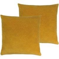 Furn. Solo Polyester Filled Cushions Twin Pack Cotton Ochre