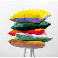 furn. Tanda Cushion Cover, Cotton, Lemon/Lilac