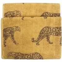 furn. Leopard Hand Towel, Cotton, Gold, 50 x 85cm