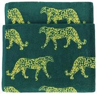 furn. Leopard Hand Towel, Cotton, Teal