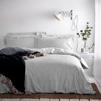 furn. The Linen Yard Hebden Mélange Stripe Duvet Cover Set - Grey - Single