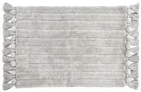 The Linen Yard Ribbed Tassel Bath Mat, Cotton, Grey