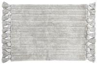 The Linen Yard Ribbed Tassel Bath Mat, Cotton, Grey