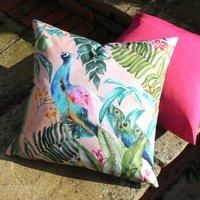 Evans Lichfield Peacock Outdoor Polyester Filled Cushion, Polyester, Blush, 43 x 43cm (PEACOCK/HF2/BLS)