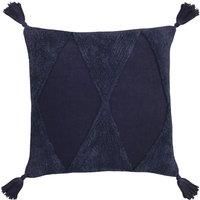 furn. Kantha Polyester Filled Cushion, Cotton, Navy