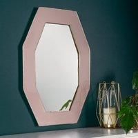 Paoletti Framed Octagonal Wall Mirror ,Pink,39 x 59 x 2cm