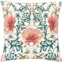 Evans Lichfield Heritage Peony Cushion Cover, Coral, 43 x 43cm