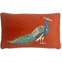 Evans Lichfield Peacock Polyester Filled Cushion, Polyester, Sunset,30 x 50cm