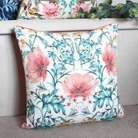 Evans Lichfield Heritage Peony Polyester Filled Cushion, Polyester, Coral