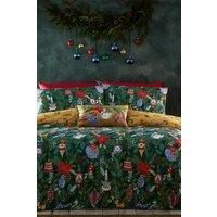 furn. Deck The Halls King Duvet Cover Set, Cotton, Polyester, Pine Green, DECKHAL/D03/PGR