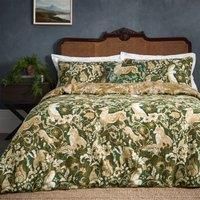 Paoletti Harewood Single Duvet Cover Set, Cotton, Emerald