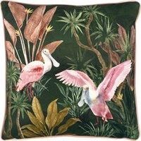 Paoletti Platalea Polyester Filled Cushion, Polyester, Cotton, Green