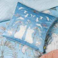 furn. Colony Palm Polyester Filled Cushion, Polyester, Blue