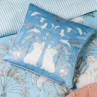 furn. Colony Palm Polyester Filled Cushion, Polyester, Blue