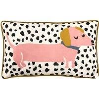 furn. Woofers Sausage Dog Polyester Filled Cushion, Polyester, Multi, 30 x 50cm