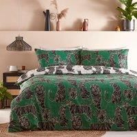 furn. Wildcat Super King Duvet Set Jungle Green