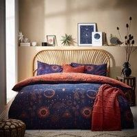 Furn. Constellation Super King Duvet Cover Set, Cotton, Polyester, Bronze/Navy