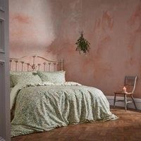 Ew by Edinburgh weavers 100% Cotton 112 TC 3 Piece Duvet Cover Set Green Super King - 2 Standard Pillowcases