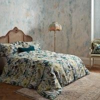 Ew By Edinburgh Weavers Morton Floral Premium Cotton Sateen Super King Duvet Cover Set Teal