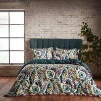 Ew by Edinburgh weavers Teal/Brown 100% Cotton 200 TC 3 Piece Duvet Cover Set Teal Double - 2 Standard Pillowcases