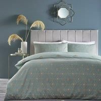 furn. Bee Deco King Duvet Cover Set, Cotton, Polyester, Eau De Nil, BEEDECO/D03/EDN