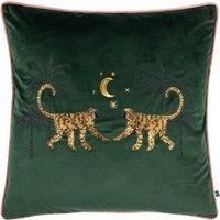 Wylder Tropics Dusk Monkey Polyester Filled Cushion, Emerald, Square