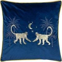 Wylder Tropics Dusk Monkey Polyester Filled Cushion, Navy, Square