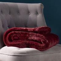 Paoletti Empress Soft Faux Fur Throw, Ruby, 130 x 180cm