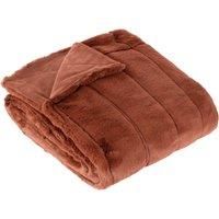 Paoletti Empress Soft Faux Fur Throw, Rust, 130 x 180cm