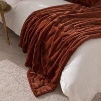 Paoletti Empress Large Soft Faux Fur Throw, Rust, 140 x 200cm