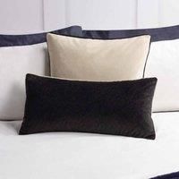 Paoletti Torto Rectangular Polyester Filled Cushion,Black/Ivory