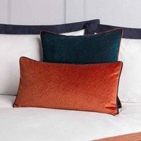 Paoletti Torto Rectangular Polyester Filled Cushion,Brick/Teal