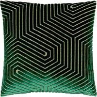 Paoletti Evoke Polyester Filled Cushion, Emerald, Square
