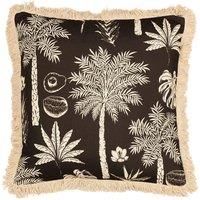 Paoletti Colonial Palm Polyester Filled Cushion, Espresso, Square