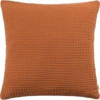 Yard Lark Crinkle Cotton Polyester Filled Cushion, Pecan, 45 x 45cm