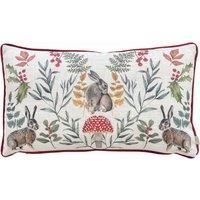 Mirrored Hare Watercolour Printed Piped Cushion