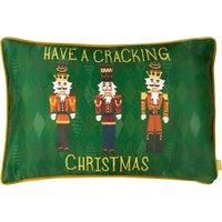 furn. Nutcracker Cracking Christmas Polyester Filled Cushion