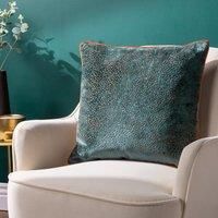 Paoletti Estelle Cushion Cover,Teal/Rust,45 x 45cm