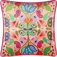 Kate Merritt Paisley Blooms Illustrated Polyester Filled Cushion,Multicolour,50 x 50cm