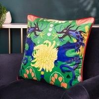 Kate Merritt Dragons Illustrated Polyester Filled Cushion,Multicolour,50 x 50cm