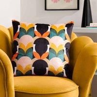 Heya Home Raeya Polyester Filled Cushion,Peach/Black,45 x 45cm