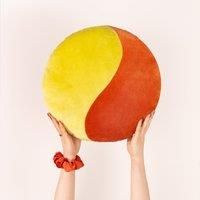 Heya Home Unity Cotton Velvet 40cm x 40cm Filled Cushion Orange Yellow
