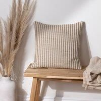Yard Organik Stripe Polyester Filled Cushion, Natural, 45 x 45cm