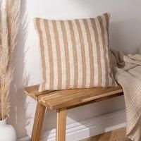Yard Strata Stripe Polyester Filled Cushion, Natural, 45 x 45cm
