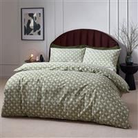 Hoem Alexa Cotton Rich Duvet Cover Set, Olive, Single
