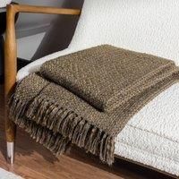 Hoem Morni Woven Fringed Throw, Willow, 130 x 180cm